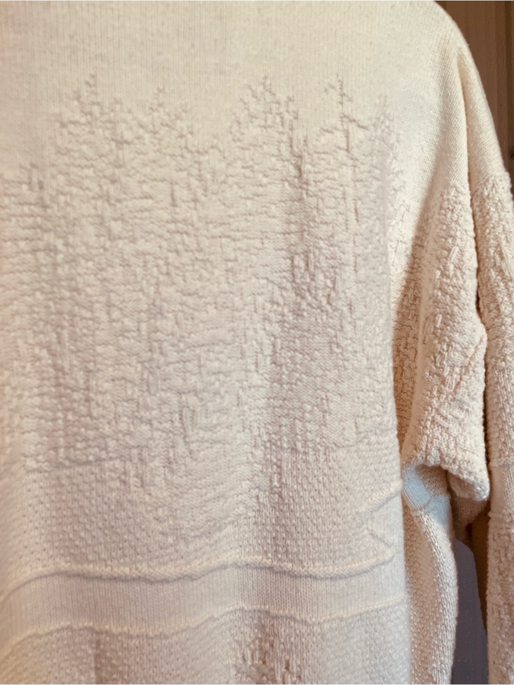 VTG 90s Fieldmaster Men’s Wood Duck Sweater Textured Cotton USA Ivory Preppy XL - Picture 8 of 10